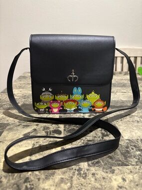 Loungefly Disney Pixar Alien Remix Black Faux Leather Crossbody Bag